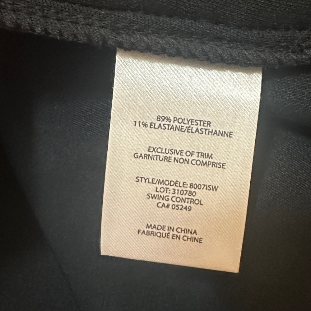 NWT Swing Control Solid Black Zippered Scuba Jack… - image 15